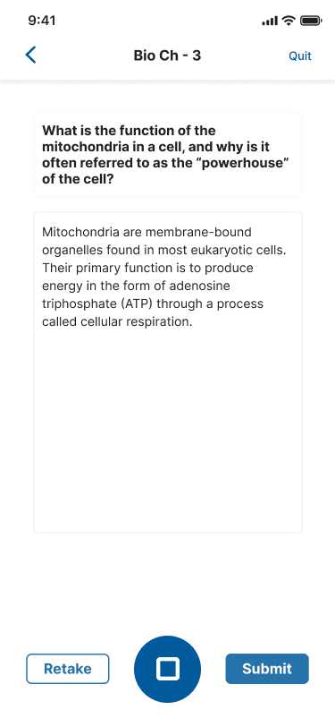 Verbal Quiz Mobile App - Create Set Screen