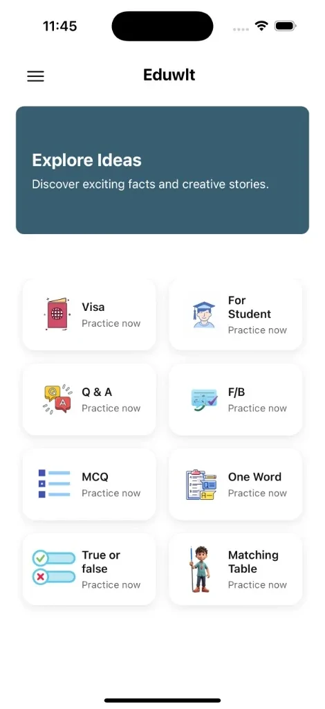 Eduwlt app dashboard with progress tracking